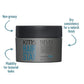 KMS HairStay Hard Wax — 50 mL jar with benefit callouts: non-greasy, pliability for textured looks, dry consistency for a natural finish