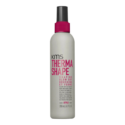 KMS ThermaShape Shaping Blow Dry — 200 mL spray bottle with pink collar, front label, plain white background