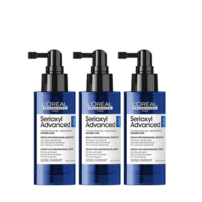 L'Oréal Professionnel Serioxyl Advanced Denser Serum – 3-Month Density Program 3-Pack, 3 x 90 ml