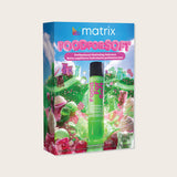 Matrix Food For Soft Holiday Trio 2026 — candy-landscape gift carton with the green Food For Soft bottle standing in front of it