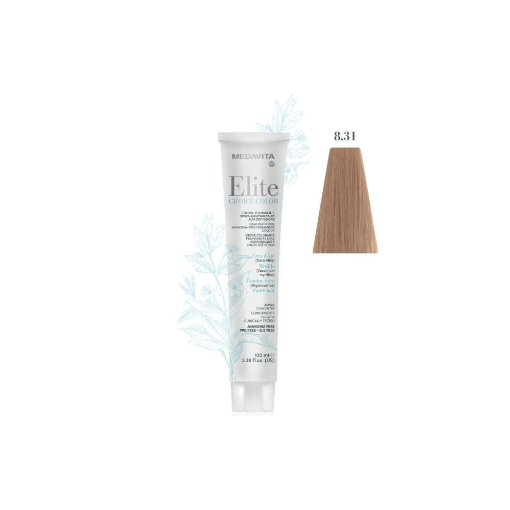 Medavita Choice Color Elite – 8.31 Ash Golden Light Blond