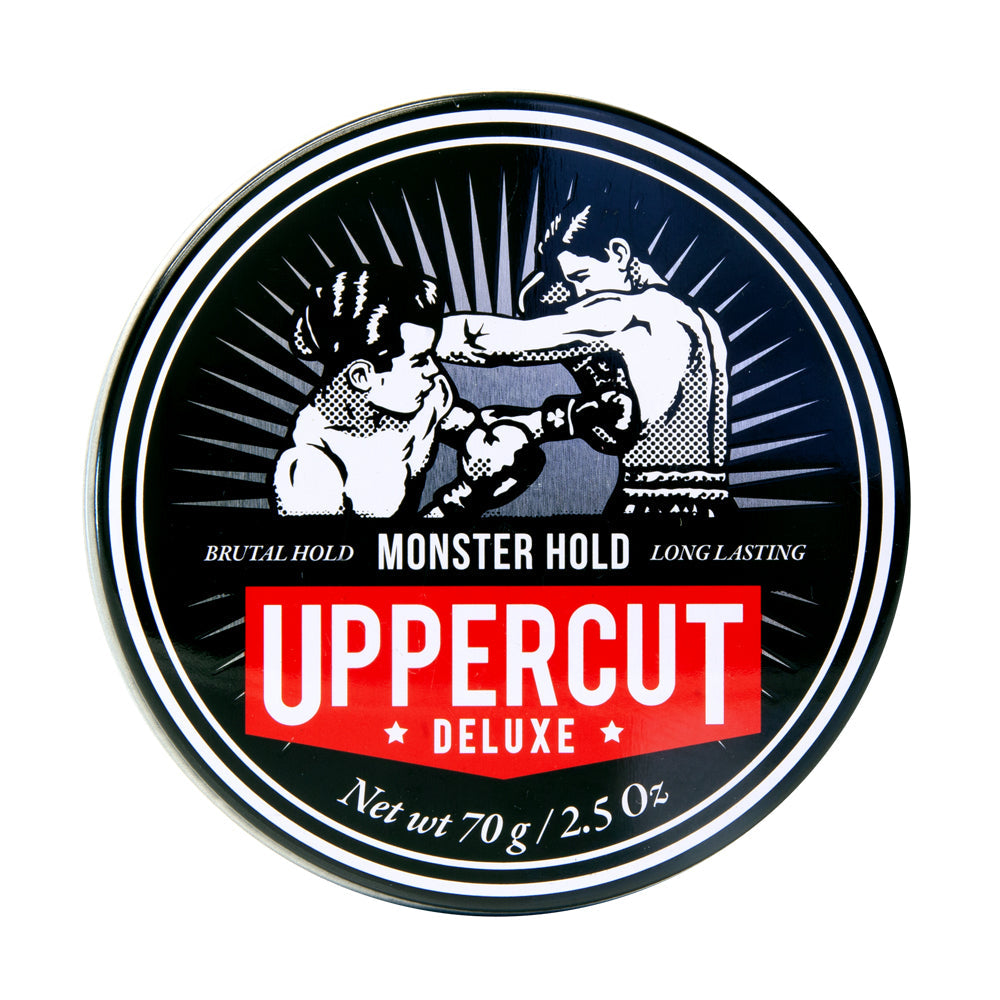 Uppercut Deluxe Monster Hold Pomade — 70 g tin, front lid label, plain white background