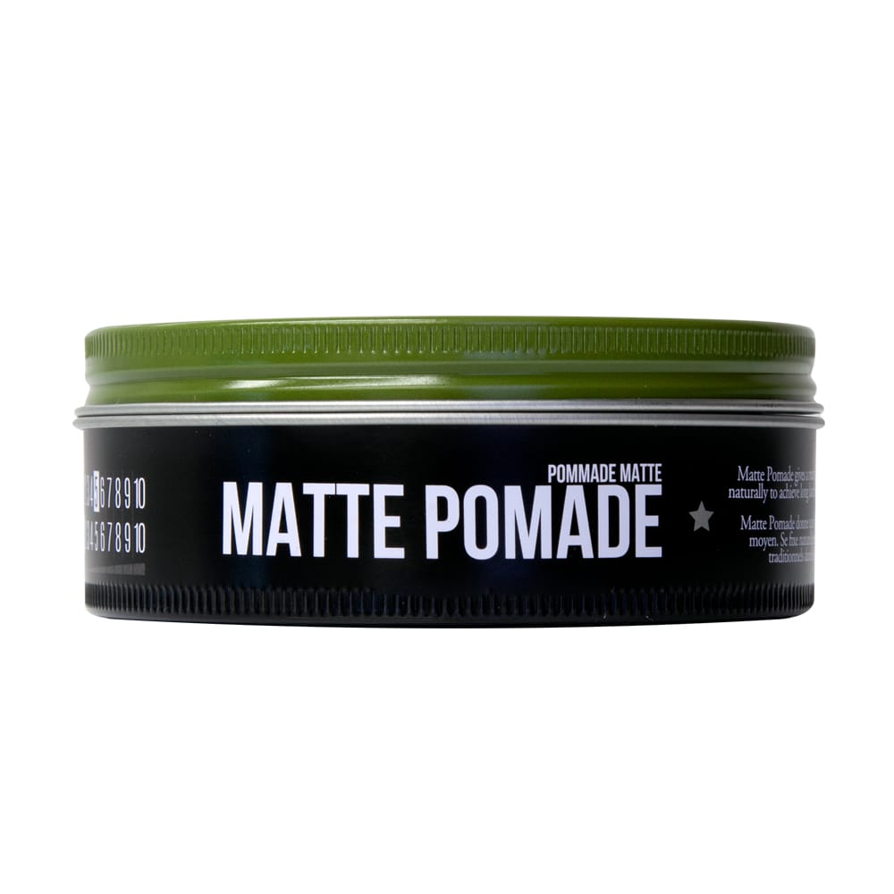 Uppercut Deluxe Matte Pomade — 100 g tin side profile, plain white background