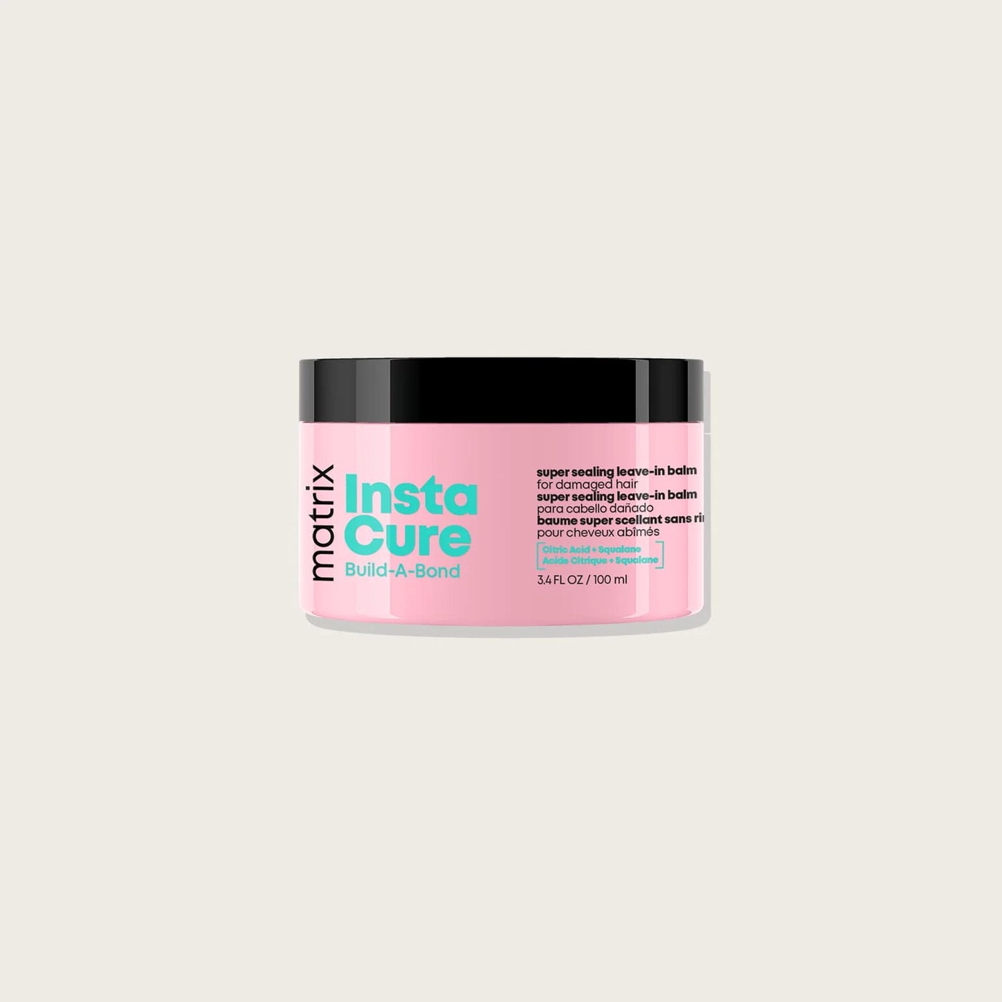 Matrix InstaCure Build-A-Bond Super Sealing Leave-In Balm – 100 ml pink jar, front label