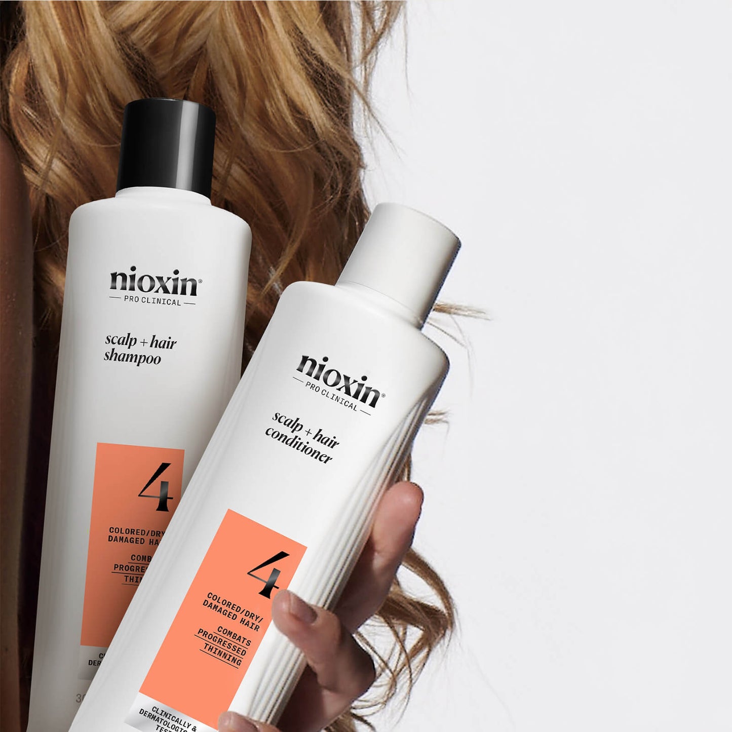 Nioxin System 4 Shampoo & Conditioner Duo – Cleanse and Condition for Colour-Treated Hair with Progressed Thinning