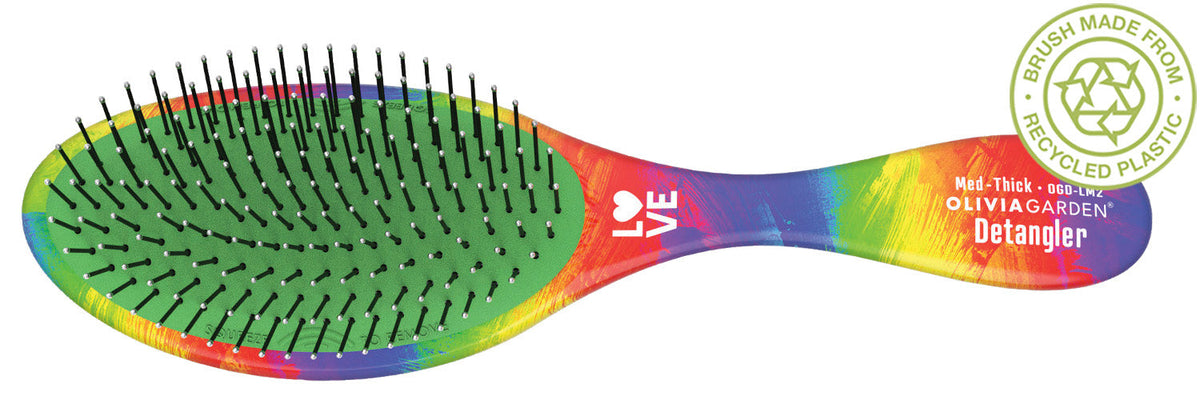 Olivia Garden OG Love Pride Detangling Brush — Medium to thick, plain white background