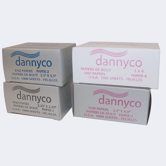 Dannyco Perm End Papers – 1,000-Sheet Dispenser Box / Papiers pointes Dannyco pour permanente – boîte distributrice de 1 000