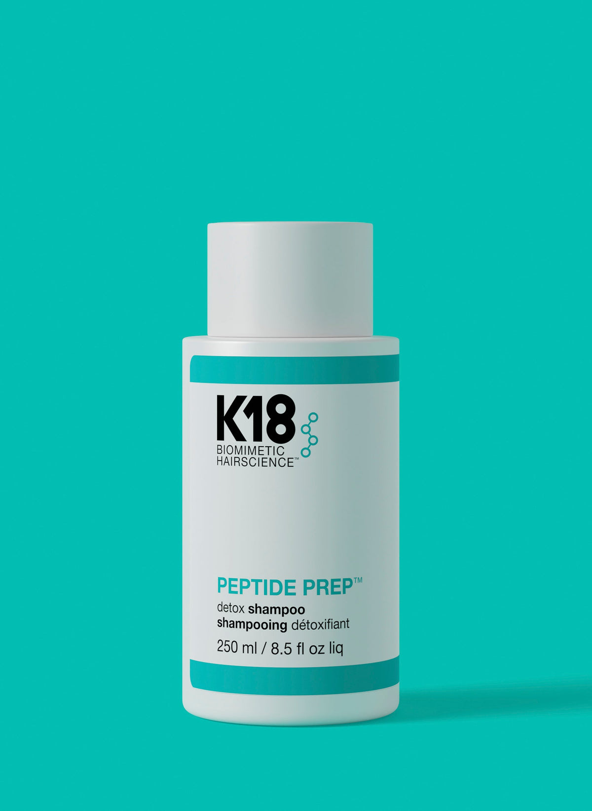 K18 Peptide Prep Detox Clarifying Shampoo — 250 ml bottle, front label
