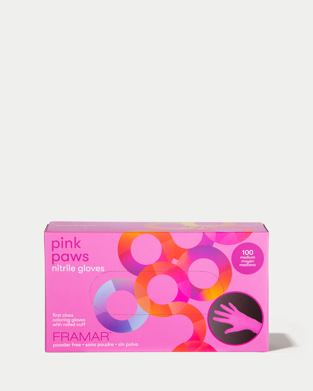 Framar Pink Paws Nitrile Gloves – Small, 100 Count