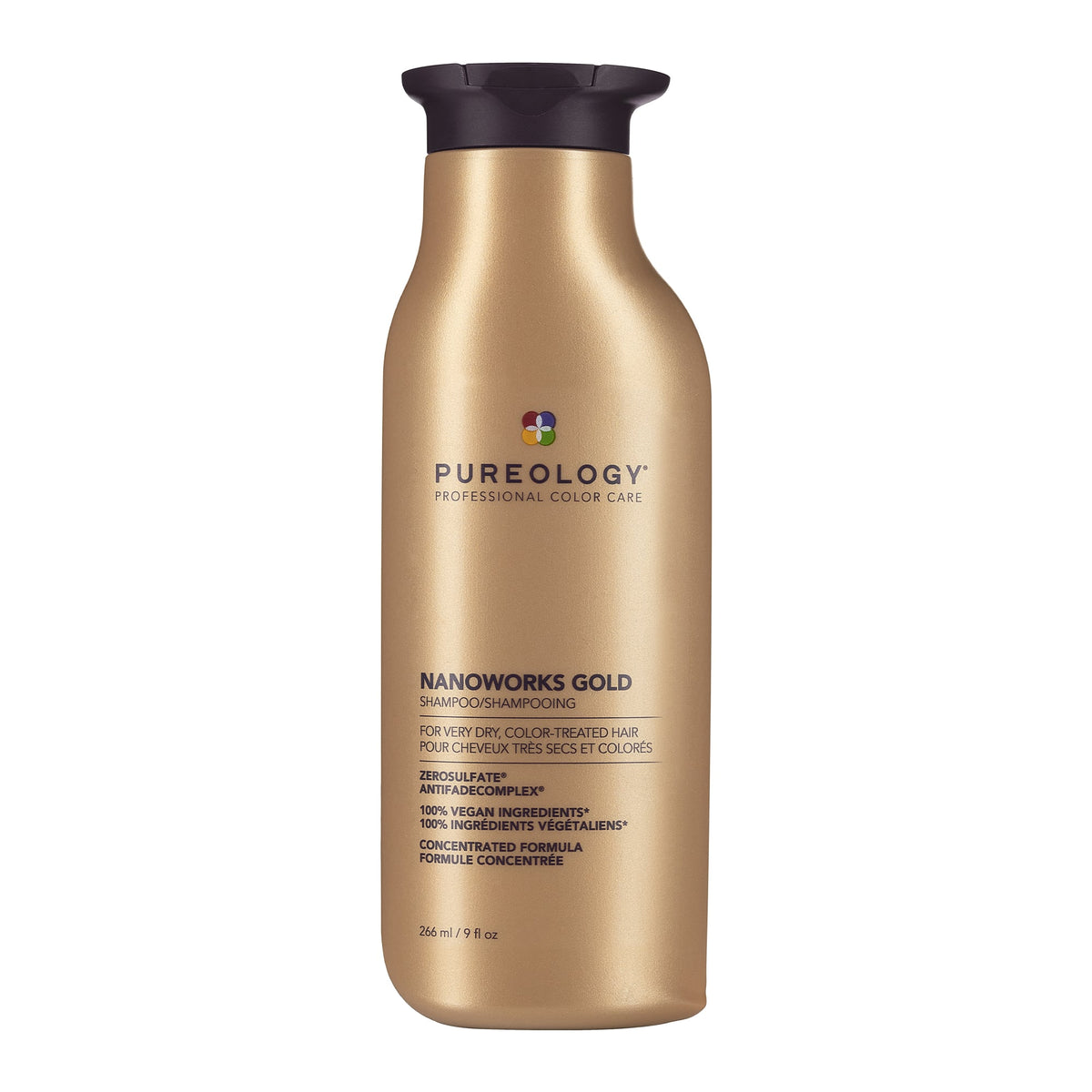 Pureology Nanoworks Gold Shampoo and Conditioner Duo 266ml – shampoo bottle, front packshot on white
