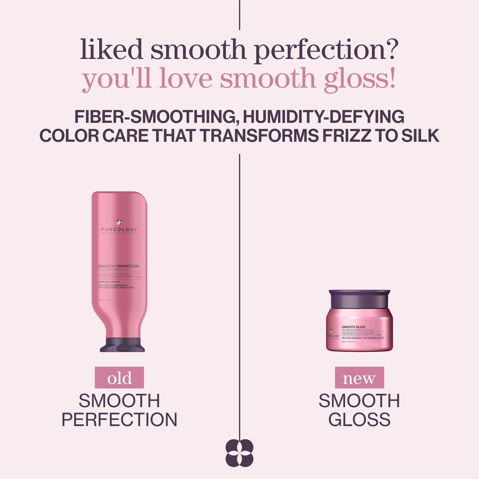 Pureology Smooth Gloss Treatment Mask – packaging update, old look to new look