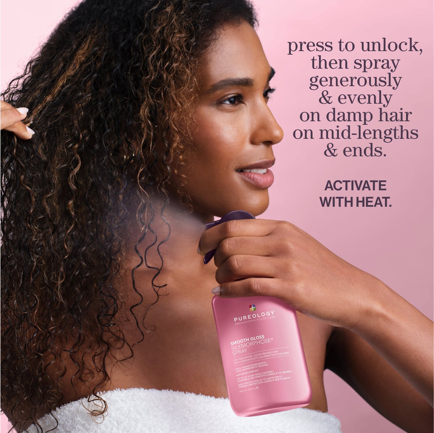 Pureology Smooth Gloss Silkmorphose Smoothing Spray – how to apply