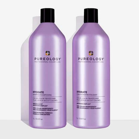 Pureology Hydrate Shampoo and Conditioner Duo 1L – front packshot on white