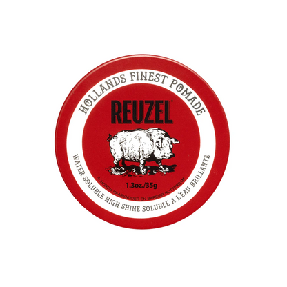 Reuzel Red Water-Soluble Pomade – Medium Hold, High Shine – clean exact package, 35g