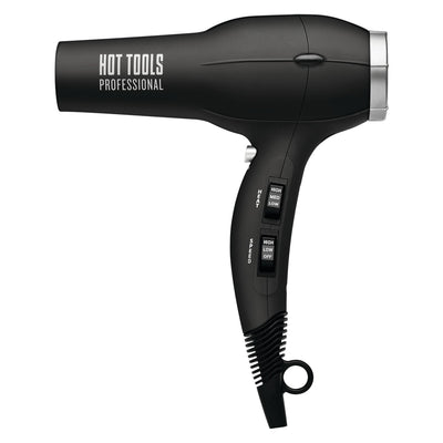 Hot Tools Ionic Turbo Salon Dryer — dryer with pik and concentrator on white