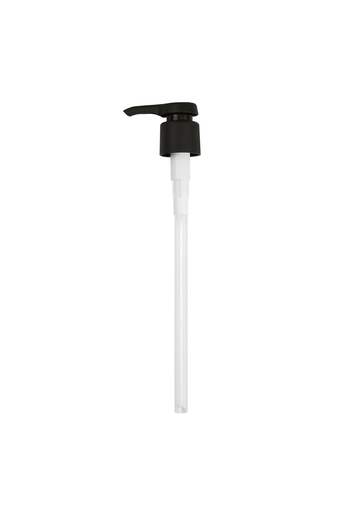 Schwarzkopf Backbar Pumps — black 1 L backbar pump, second angle showing the dip tube and pump head