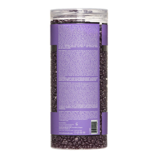 Satin Smooth Amethyst Crystal Pebble Wax — back of jar with directions and ingredients
