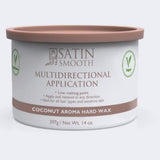 Satin Smooth Multidirectional Coconut Aroma Hard Wax — front of pack on plain white - 2000px Dannyco distributor master