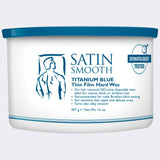 Satin Smooth Titanium Blue Thin-Film Hard Wax — front of pack on plain white - 2000px Dannyco distributor master