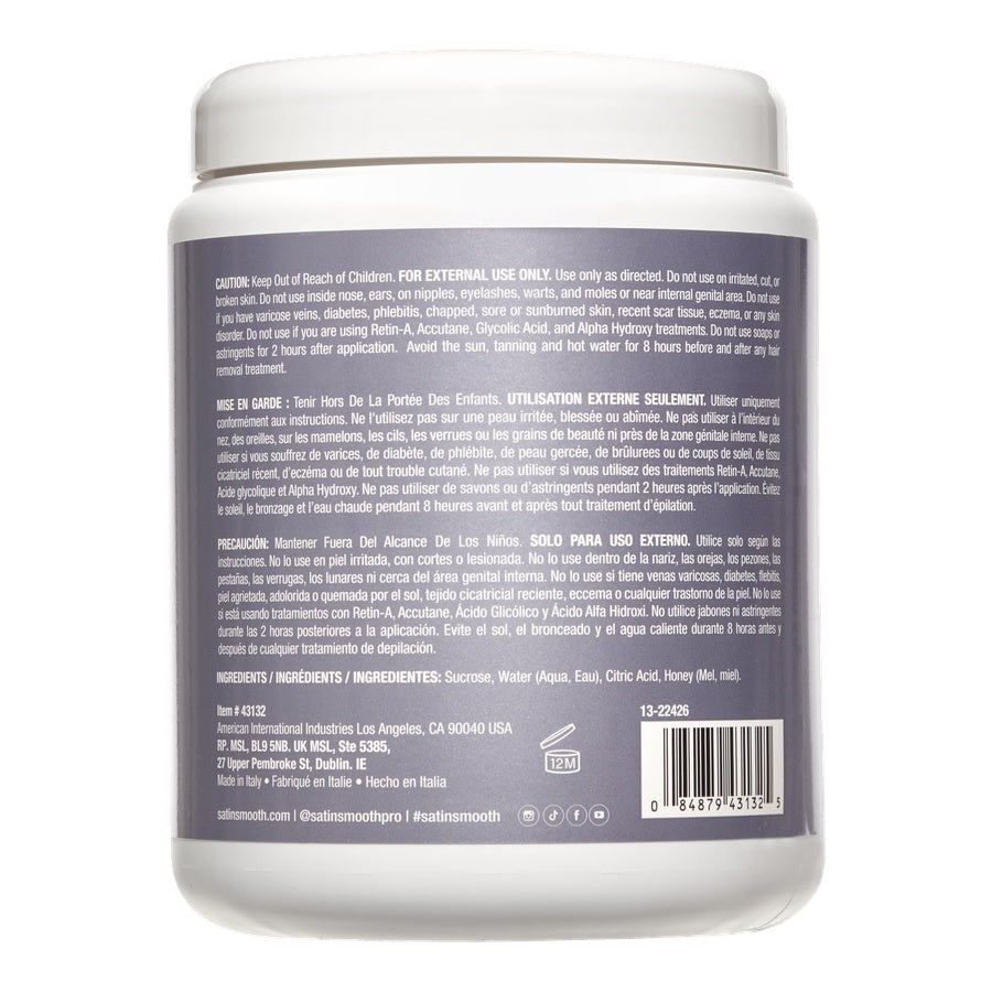 Satin Smooth Sugar Paste — back of the Medium jar with directions and the four-ingredient statement