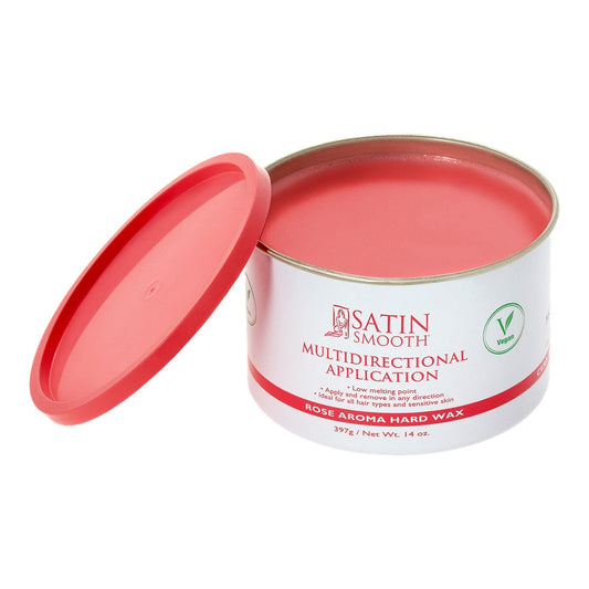 Satin Smooth Multidirectional Hard Wax - Rose Aroma — front of pack on plain white
