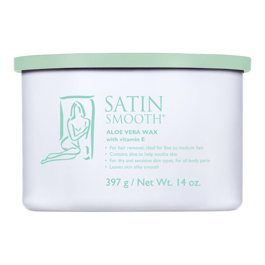 Satin Smooth Wax - Aloe Vera — front of pack, English label, on plain white