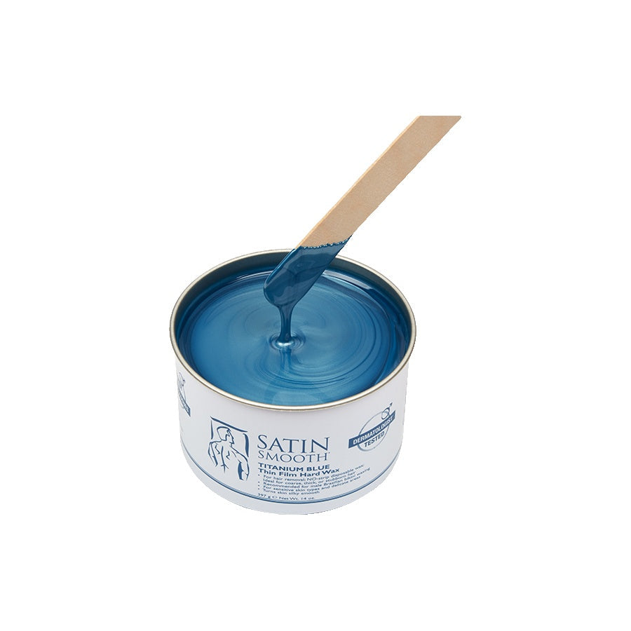Satin Smooth Wax - Titanium Blue Hard Wax — angled studio shot of the product