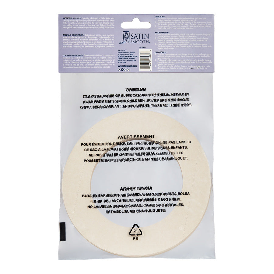 Satin Smooth™ Protective Collars — back of pack showing directions and ingredients