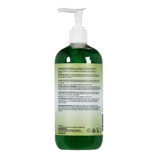 SATIN SMOOTH™ ALOE SKIN SOOTHER GEL — 16 oz (473 mL) pack, back of pack showing directions and ingredients