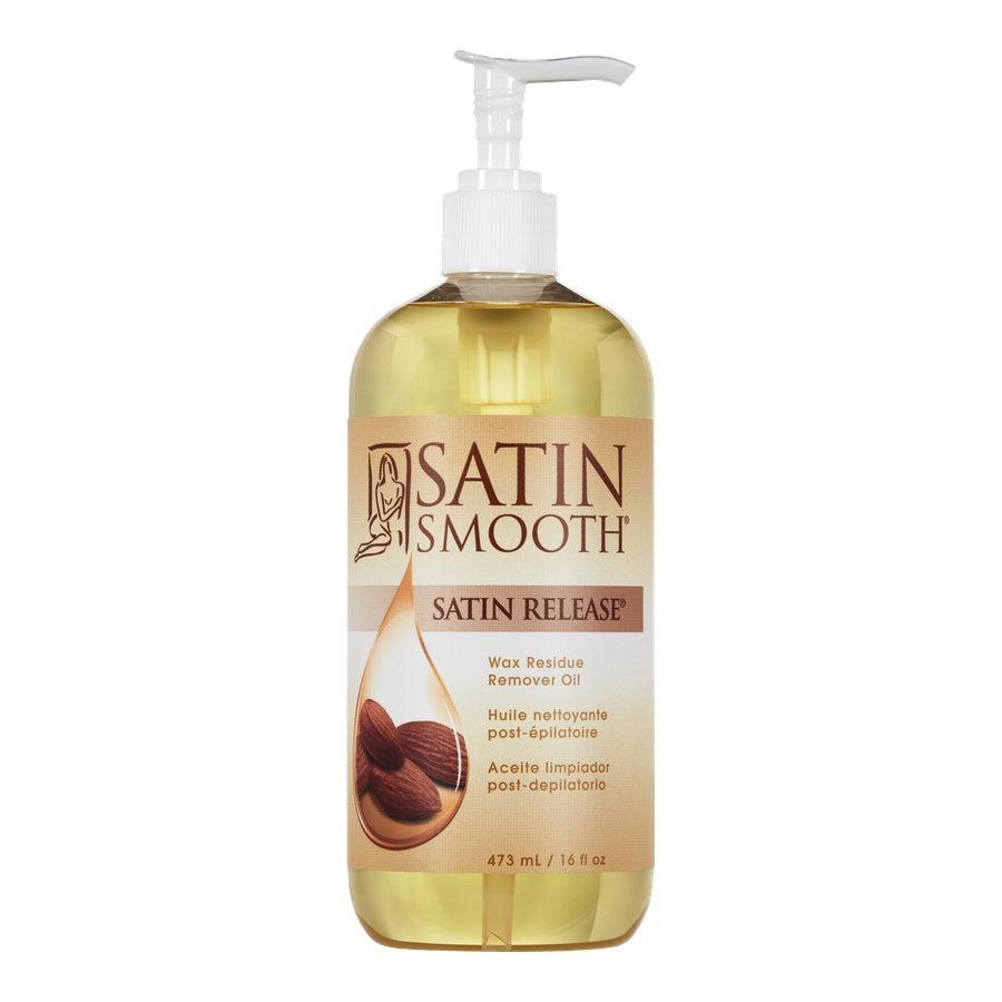 SATIN SMOOTH™ WAX RESIDUE REMOVER OIL — 16 oz (473 mL) pack, front of pack on plain white