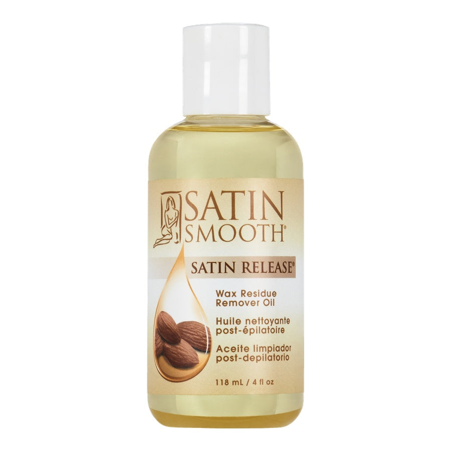 SATIN SMOOTH™ WAX RESIDUE REMOVER OIL — 4 oz (118 mL) pack, front of pack on plain white