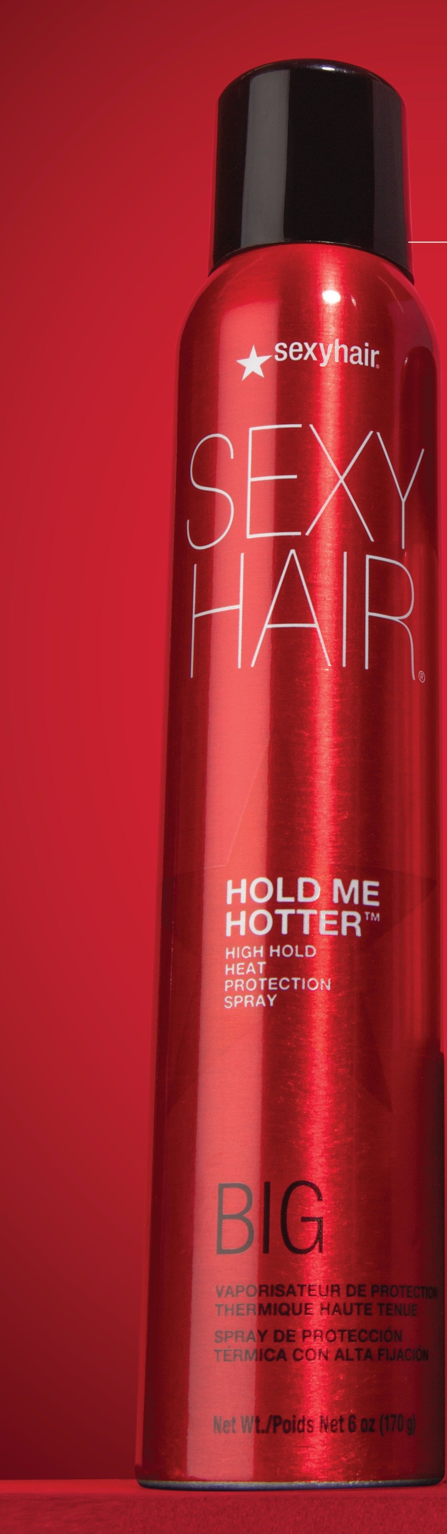 SexyHair Big Hold Me Hotter — 171 g (6 oz) red aerosol can, front label