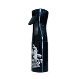 Uppercut Deluxe Barber Spray Bottle — 160 ml black continuous-mist bottle, front, plain white background