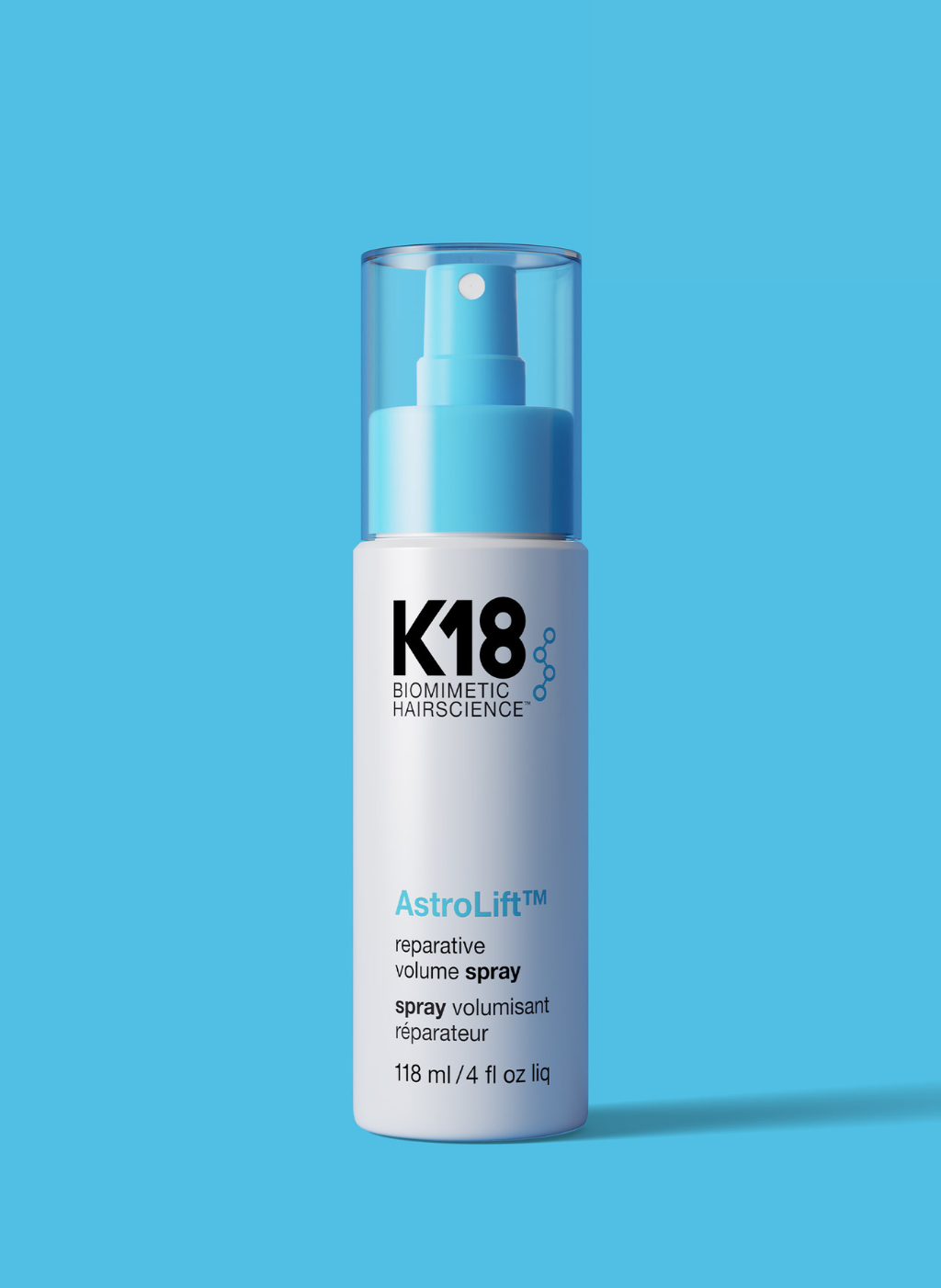 K18 AstroLift Reparative Volume Spray — 118 ml spray bottle, front label