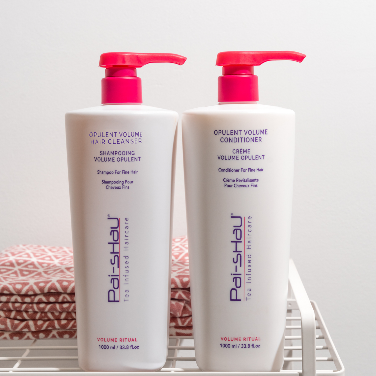 Pai-Shau Volumizing Shampoo and Opulent Volume Conditioner 1 L pump-bottle duo