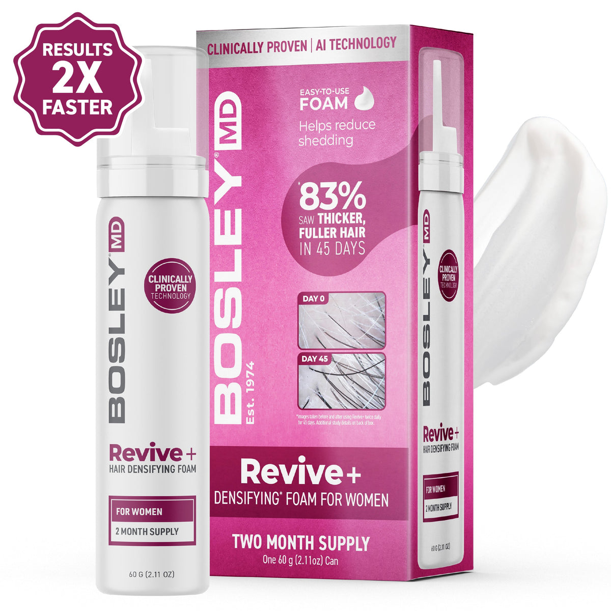 BosleyMD Women's Revive+ Densifying Treatment Foam – 60 g