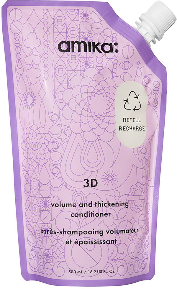 Amika 3D Volume & Thickening Conditioner Refill – Fuller-Looking Body 500 ml