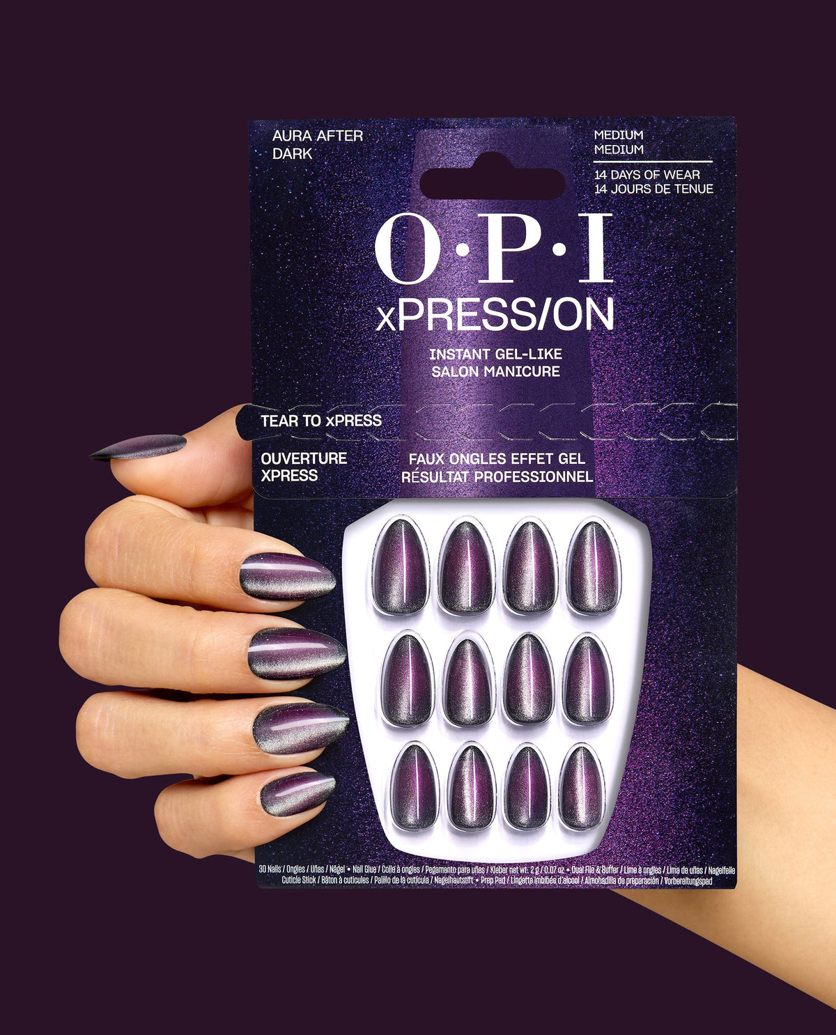 OPI xPRESS/ON — Aura After Dark, official OPI product image