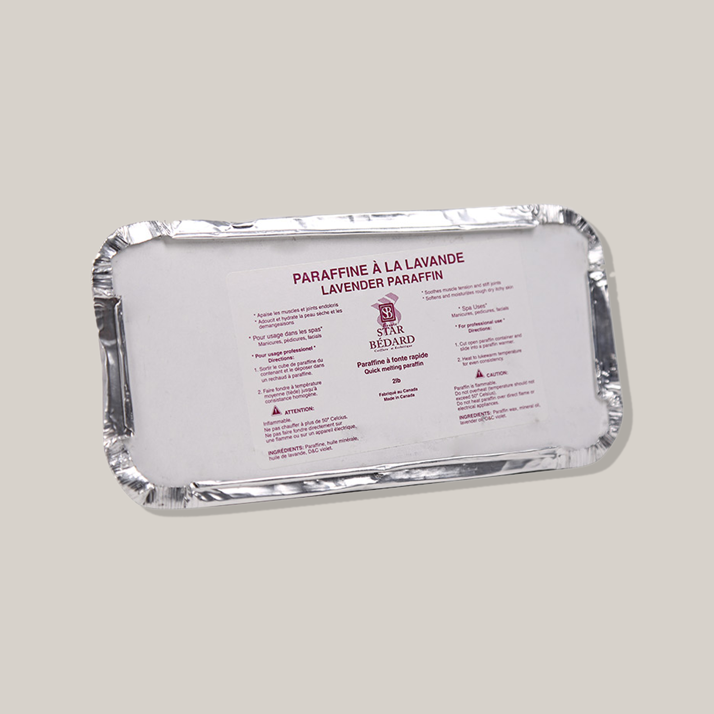 CIRE PARAFFINE LAVENDE 2 LBS #L-2 STAR BEDARD