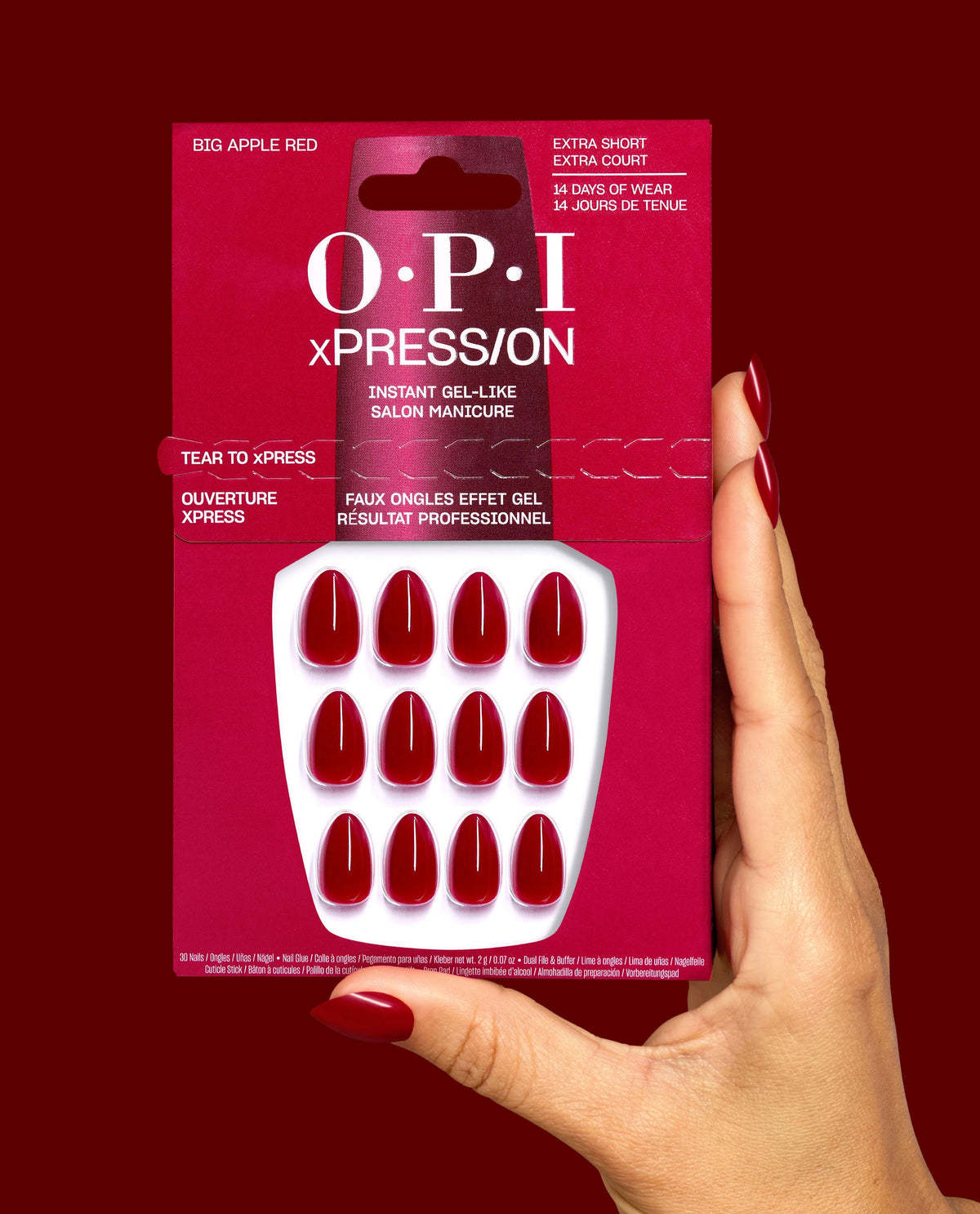 OPI xPRESS/ON — Big Apple Red, official OPI product image