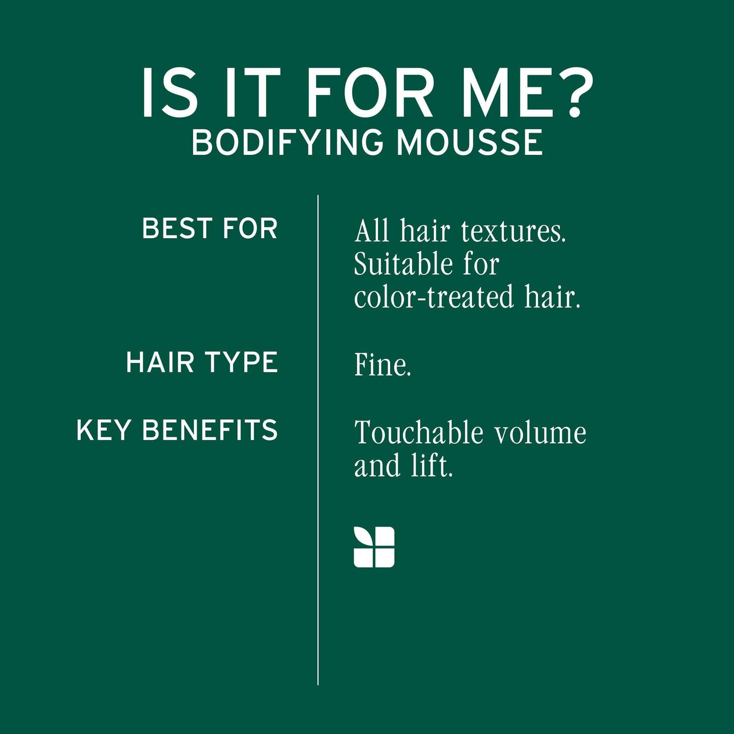 Biolage Bodifying Mousse — is it for me: all hair textures, fine hair, touchable volume and lift