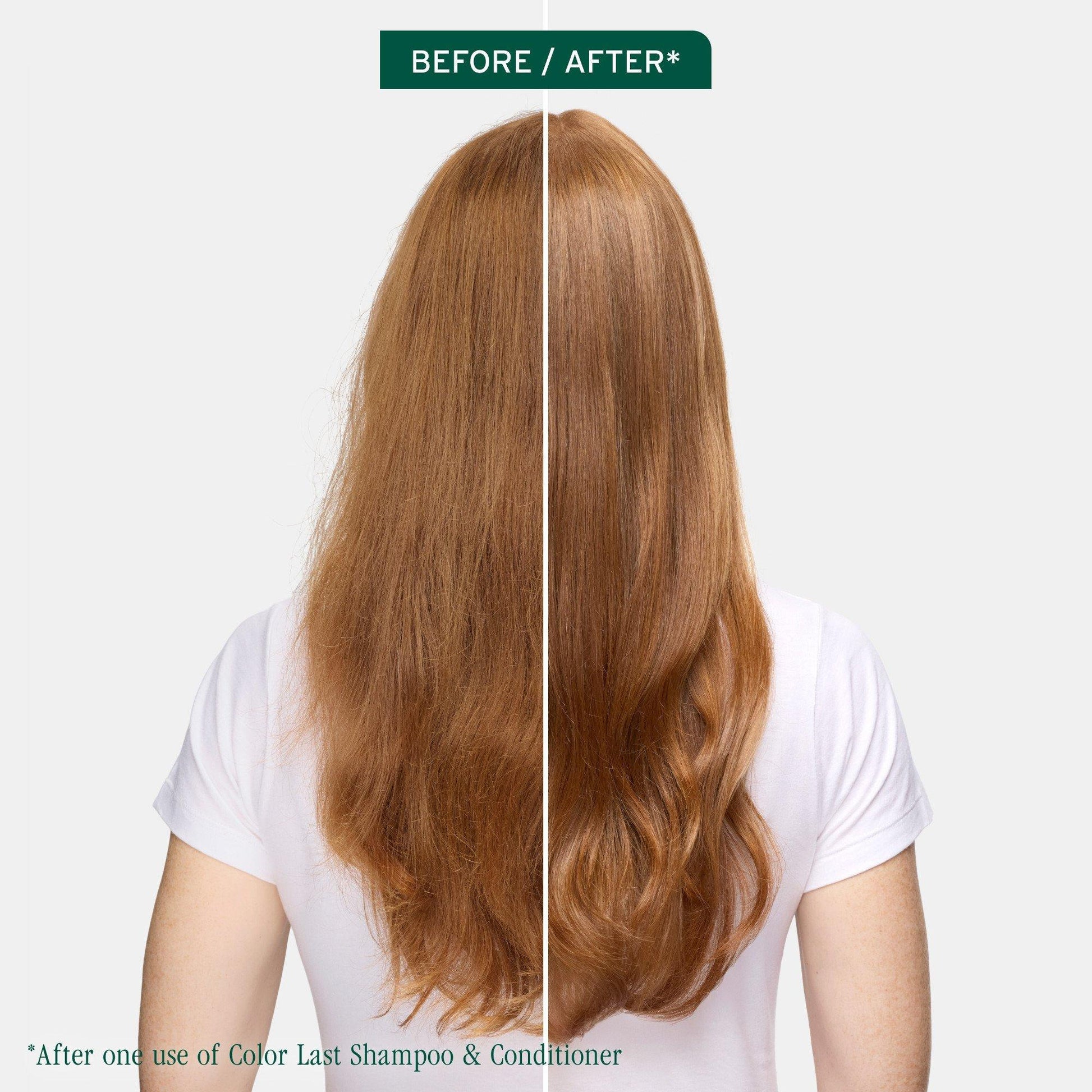 Biolage ColorLast Conditioner — before and after on colour-treated hair