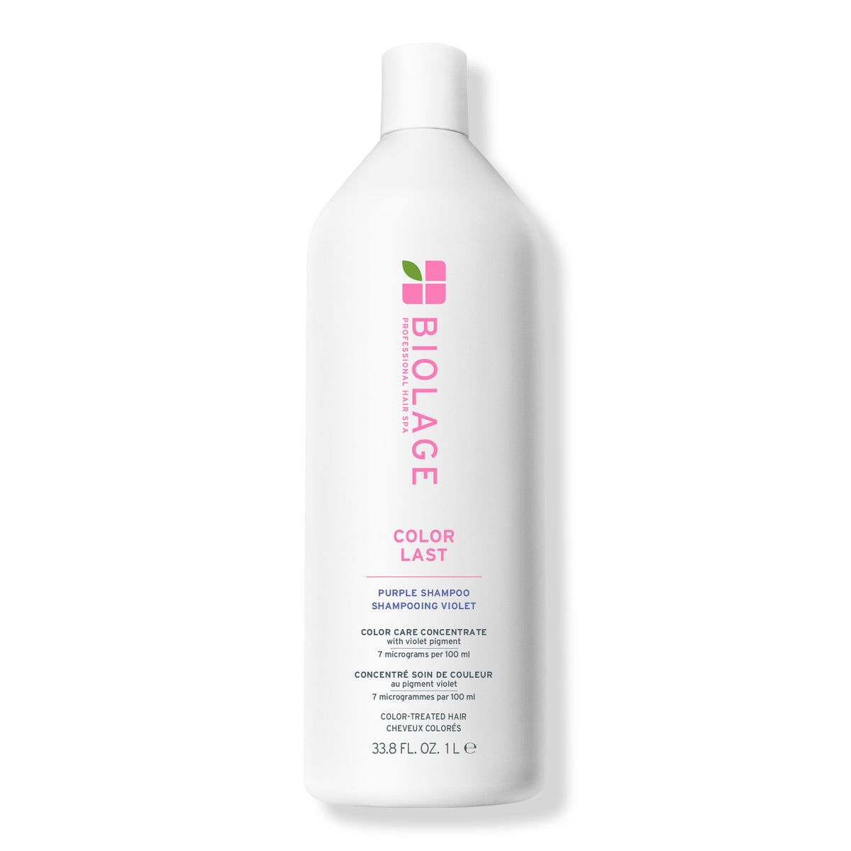 Biolage ColorLast Purple Shampoo 1 L — current-generation litre bottle, front label, plain white background