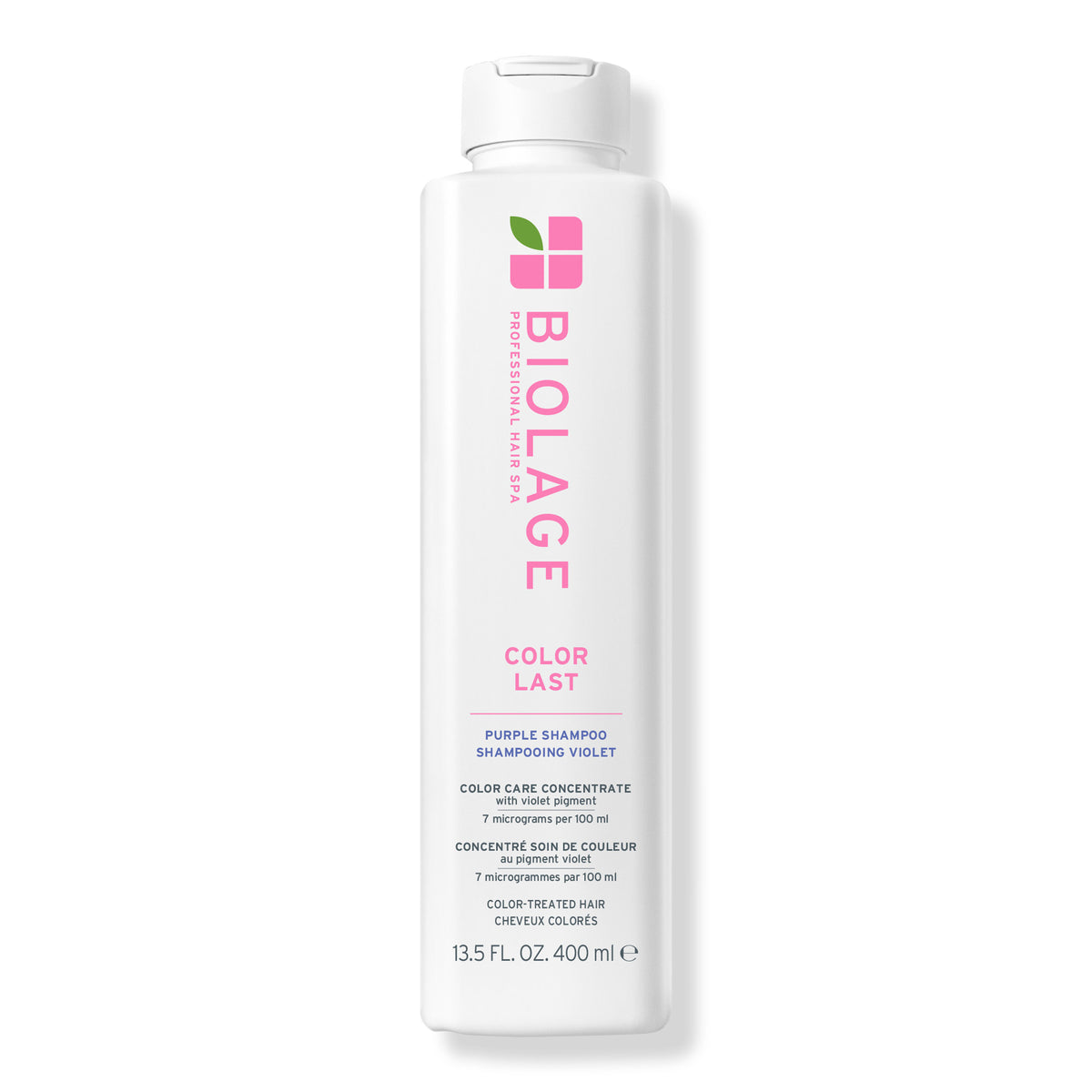 Biolage ColorLast Purple Shampoo 400 ml — current-generation bottle, front label, plain white background