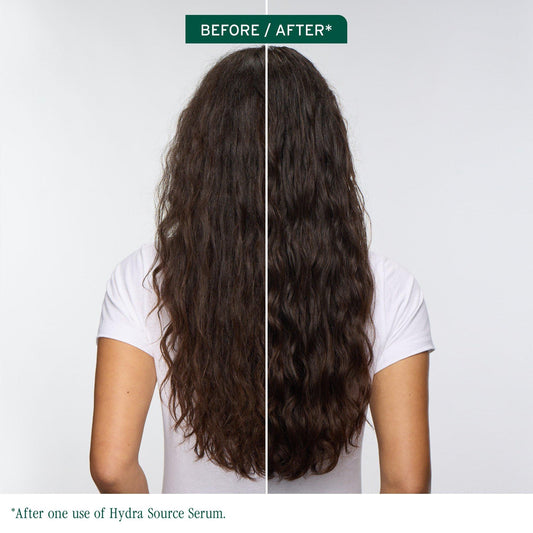 Biolage HydraSource Moisture Method Serum — before and after one use on dry hair