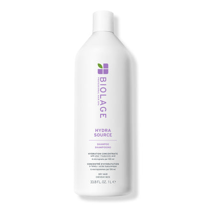 Biolage HydraSource Shampoo 1 L — white litre bottle, front label, plain background