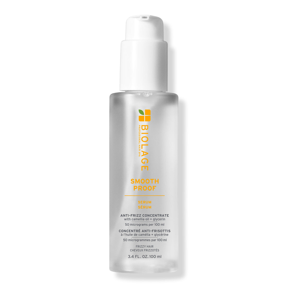 Biolage SmoothProof Serum 100 ml — current-generation silver bottle, front label, plain white background