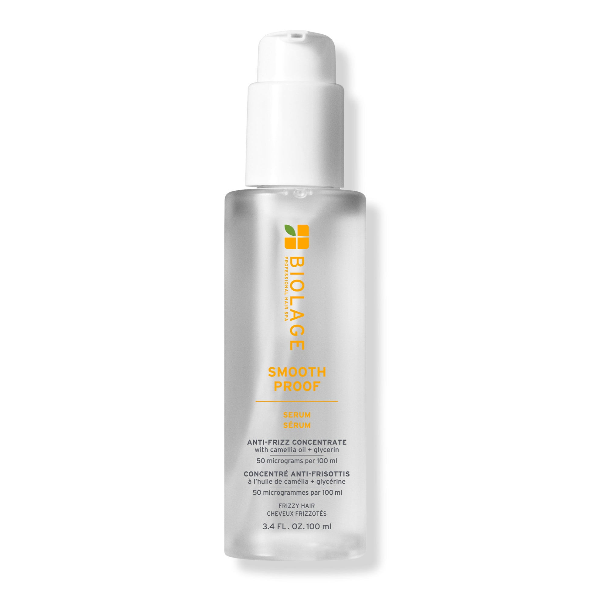 Biolage SmoothProof Serum 100 ml — current-generation silver bottle, front label, plain white background
