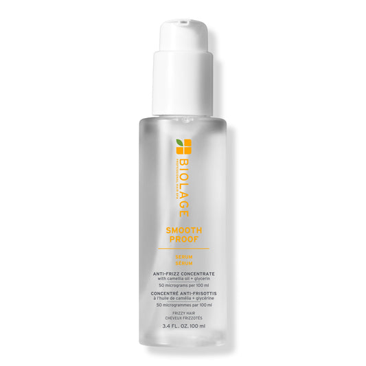 Biolage SmoothProof Serum 100 ml — current-generation silver bottle, front label, plain white background