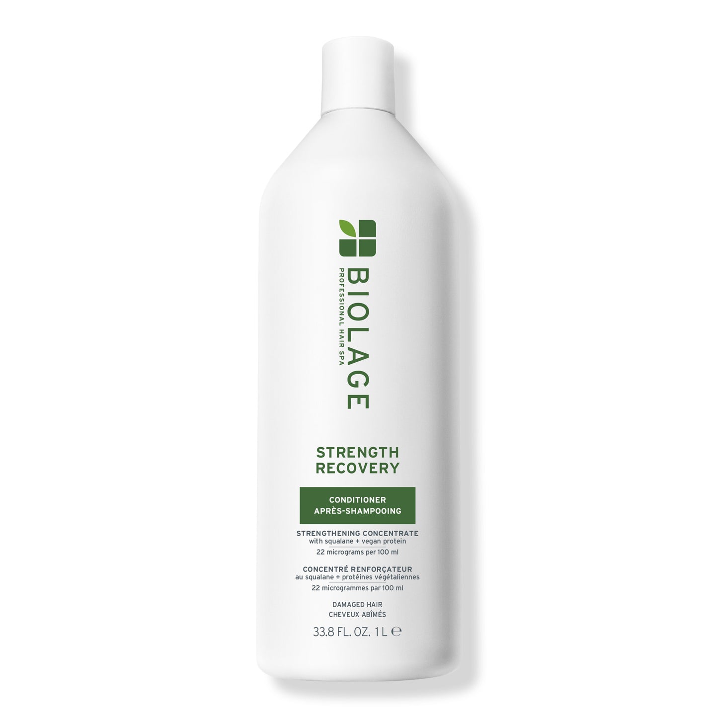Biolage Strength Recovery Conditioner 1 L — current-generation litre bottle, front label, plain white background